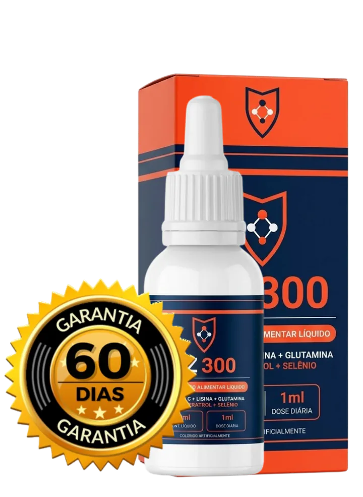 Frasco e embalagem do LZ 300 com selo de garantia de 60 dias.